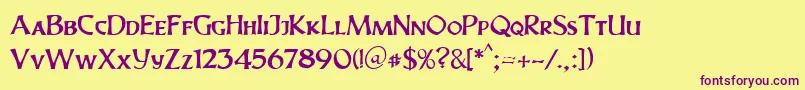 Ovalico41Db Font – Purple Fonts on Yellow Background