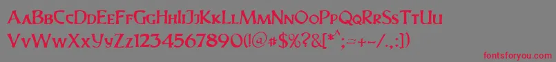 Ovalico41Db Font – Red Fonts on Gray Background