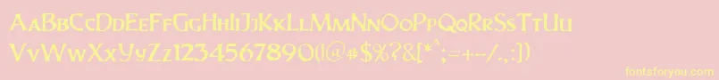 Ovalico41Db Font – Yellow Fonts on Pink Background
