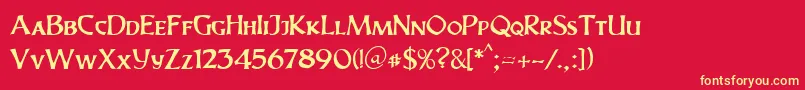 Ovalico41Db Font – Yellow Fonts on Red Background