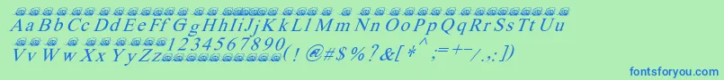 fuente Ferretsrtopsitalics – Fuentes Azules Sobre Fondo Verde