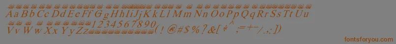 Czcionka Ferretsrtopsitalics – brązowe czcionki na szarym tle