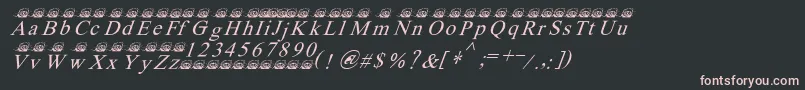 Шрифт Ferretsrtopsitalics – розовые шрифты на чёрном фоне