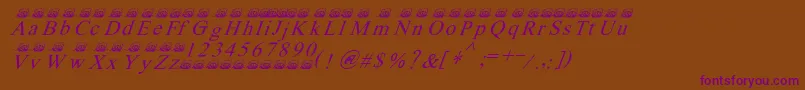 フォントFerretsrtopsitalics – 紫色のフォント、茶色の背景