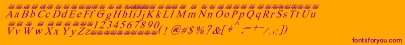 Fonte Ferretsrtopsitalics – fontes roxas em um fundo laranja