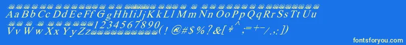 Ferretsrtopsitalics Font – Yellow Fonts on Blue Background