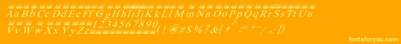 Fonte Ferretsrtopsitalics – fontes amarelas em um fundo laranja