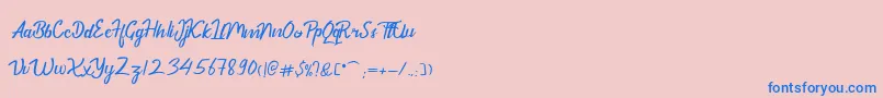 DekadePersonalUse Font – Blue Fonts on Pink Background