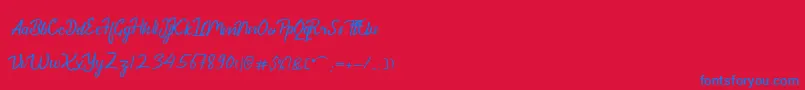 DekadePersonalUse Font – Blue Fonts on Red Background