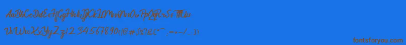 DekadePersonalUse Font – Brown Fonts on Blue Background