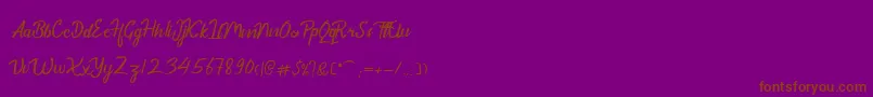 DekadePersonalUse-fontti – ruskeat fontit violetilla taustalla