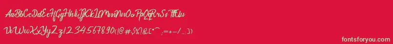 フォントDekadePersonalUse – 赤い背景に緑の文字