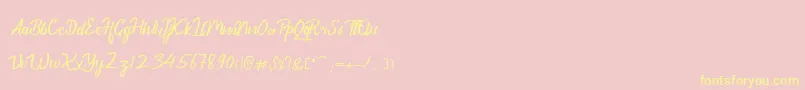 DekadePersonalUse Font – Yellow Fonts on Pink Background