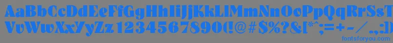 フォントNashvilleserialHeavyRegular – 灰色の背景に青い文字