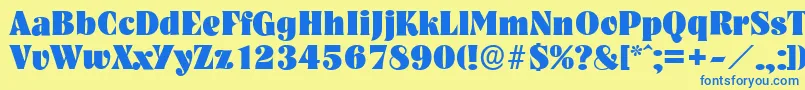 NashvilleserialHeavyRegular Font – Blue Fonts on Yellow Background