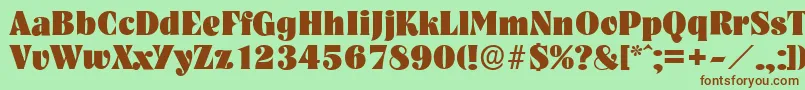 NashvilleserialHeavyRegular-Schriftart – Braune Schriften auf grünem Hintergrund