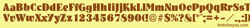 NashvilleserialHeavyRegular Font – Brown Fonts on Yellow Background
