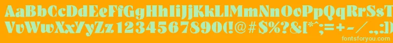 NashvilleserialHeavyRegular-Schriftart – Grüne Schriften auf orangefarbenem Hintergrund