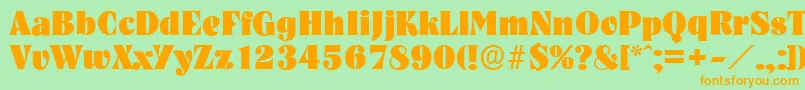 NashvilleserialHeavyRegular Font – Orange Fonts on Green Background