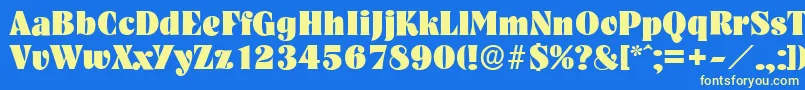 NashvilleserialHeavyRegular Font – Yellow Fonts on Blue Background