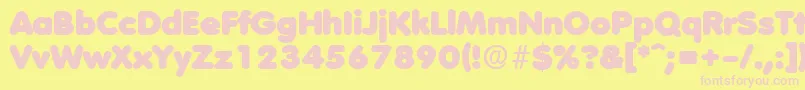 VolkswagenHeavy Font – Pink Fonts on Yellow Background