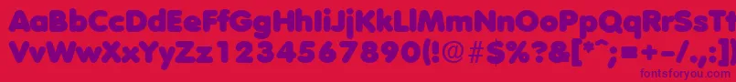 VolkswagenHeavy Font – Purple Fonts on Red Background