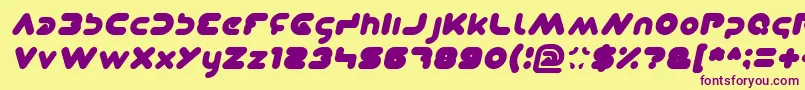 DominiqueItalic Font – Purple Fonts on Yellow Background