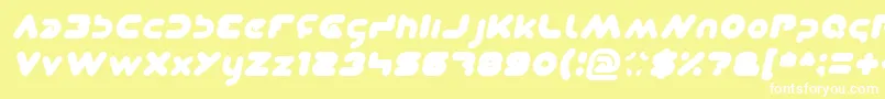 DominiqueItalic Font – White Fonts on Yellow Background
