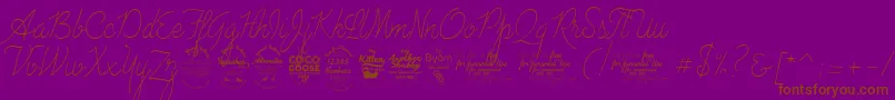 AdvertisingScriptMonolineTrial Font – Brown Fonts on Purple Background