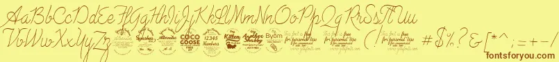 AdvertisingScriptMonolineTrial Font – Brown Fonts on Yellow Background