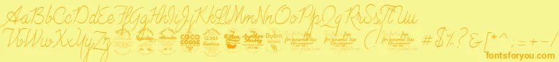 AdvertisingScriptMonolineTrial Font – Orange Fonts on Yellow Background