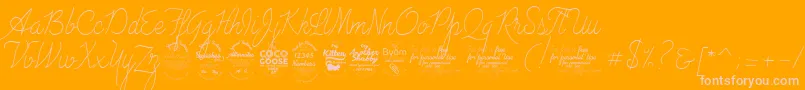 AdvertisingScriptMonolineTrial-Schriftart – Rosa Schriften auf orangefarbenem Hintergrund