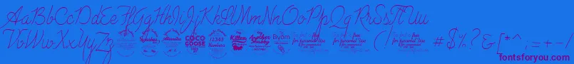 AdvertisingScriptMonolineTrial Font – Purple Fonts on Blue Background