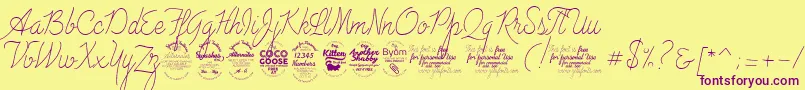 AdvertisingScriptMonolineTrial Font – Purple Fonts on Yellow Background