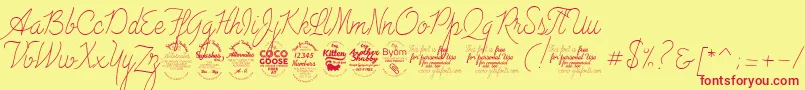 AdvertisingScriptMonolineTrial Font – Red Fonts on Yellow Background