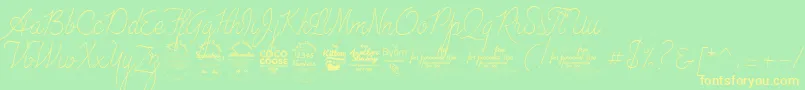 AdvertisingScriptMonolineTrial Font – Yellow Fonts on Green Background