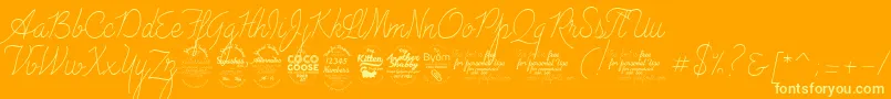 AdvertisingScriptMonolineTrial Font – Yellow Fonts on Orange Background
