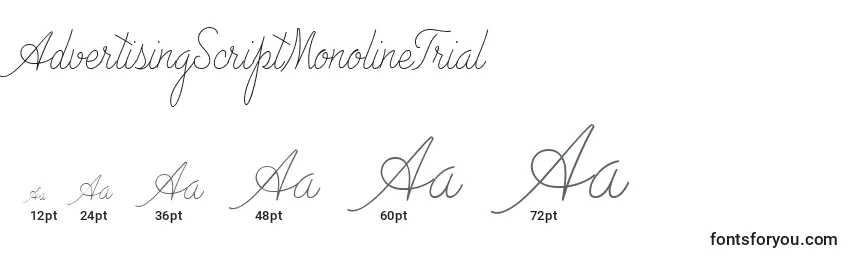 AdvertisingScriptMonolineTrial Font Sizes