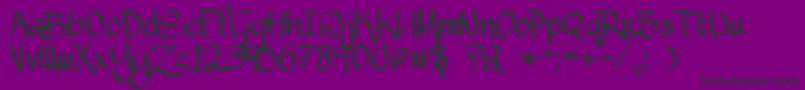 MawnsScript-Schriftart – Schwarze Schriften auf violettem Hintergrund