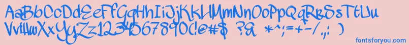 fuente MawnsScript – Fuentes Azules Sobre Fondo Rosa