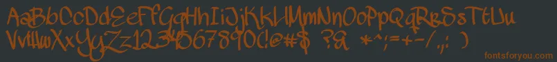 MawnsScript Font – Brown Fonts on Black Background