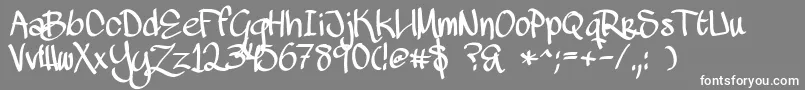 MawnsScript Font – White Fonts on Gray Background