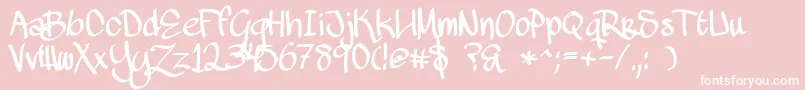 MawnsScript Font – White Fonts on Pink Background