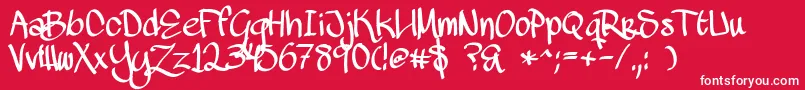 MawnsScript Font – White Fonts on Red Background