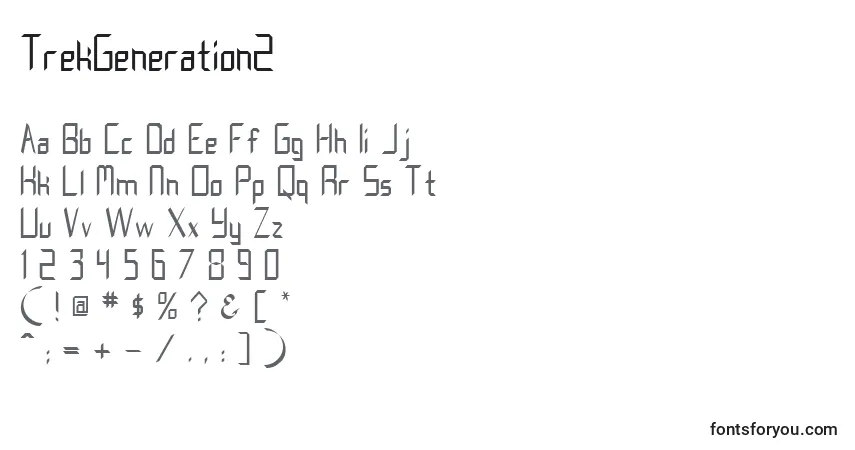 Czcionka TrekGeneration2 – alfabet, cyfry, specjalne znaki