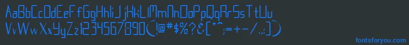Fonte TrekGeneration2 – fontes azuis em um fundo preto