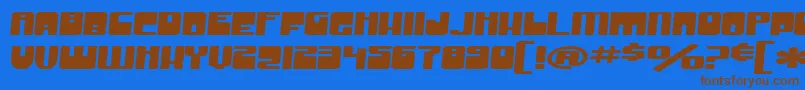 Weitere Informationen zur SfGrooveMachineExtended-Schriftart SfGrooveMachineExtended-Schriftart – Braune Schriften auf blauem Hintergrund