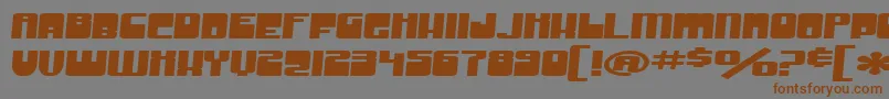 フォントSfGrooveMachineExtended – 茶色の文字が灰色の背景にあります。