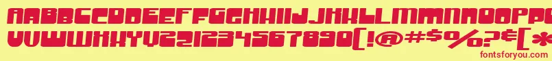 Fonte SfGrooveMachineExtended – fontes vermelhas em um fundo amarelo