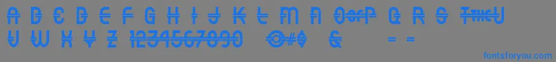 フォントLuncheon – 灰色の背景に青い文字